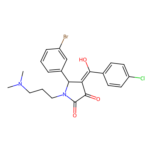 5-(3-bromophenyl)-4-(4-chlorobenzoyl)-1-(3-(dimethylamino)propyl)-3-hydroxy-1H-pyrrol-2(5H)-one structure