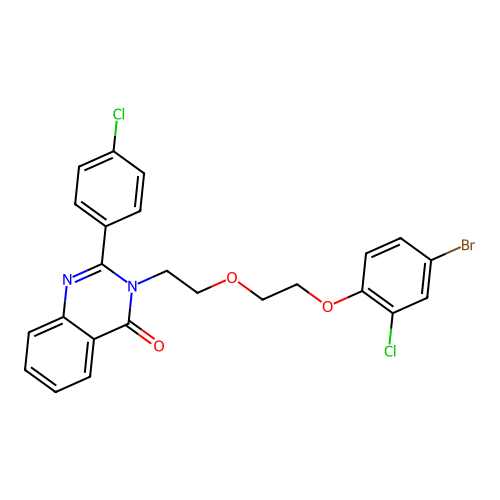 3-(2-(2-(4-bromo-2-chlorophenoxy)ethoxy)ethyl)-2-(4-chlorophenyl)quinazolin-4(3H)-one structure