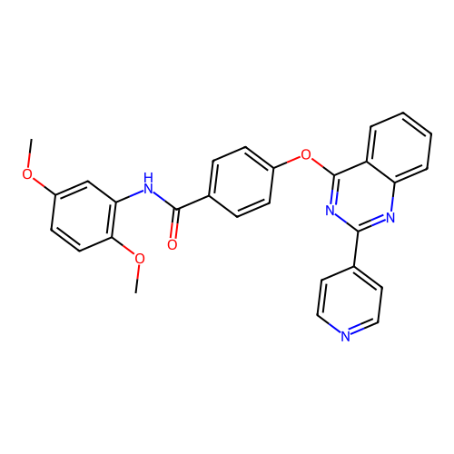 N-(2,5-dimethoxyphenyl)-4-((2-(pyridin-4-yl)quinazolin-4-yl)oxy)benzamide structure
