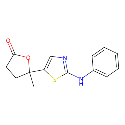 5-methyl-5-[2-(phenylamino)-1,3-thiazol-5-yl]dihydrofuran-2(3H)-one structure
