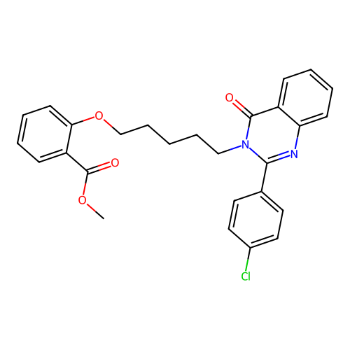 methyl 2-((5-(2-(4-chlorophenyl)-4-oxoquinazolin-3(4H)-yl)pentyl)oxy)benzoate structure
