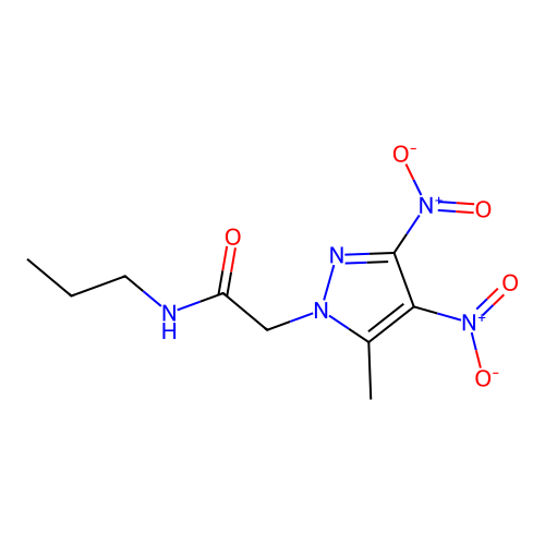 2-(5-Methyl-3,4-dinitro-pyrazol-1-yl)-N-propyl-acetamide structure
