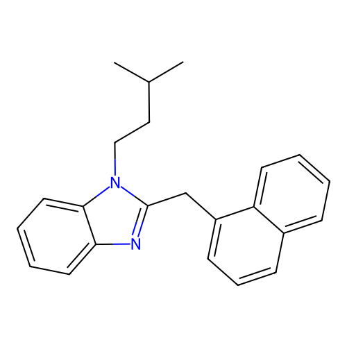 1-(3-Methylbutyl)-2-(naphthalen-1-ylmethyl)benzimidazole structure