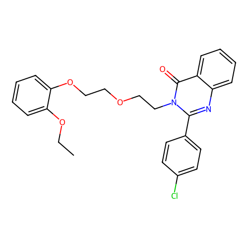 2-(4-chlorophenyl)-3-(2-(2-(2-ethoxyphenoxy)ethoxy)ethyl)quinazolin-4(3H)-one structure