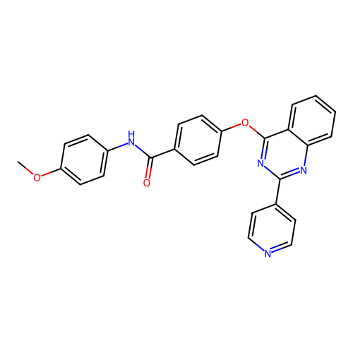N-(4-methoxyphenyl)-4-((2-(pyridin-4-yl)quinazolin-4-yl)oxy)benzamide structure