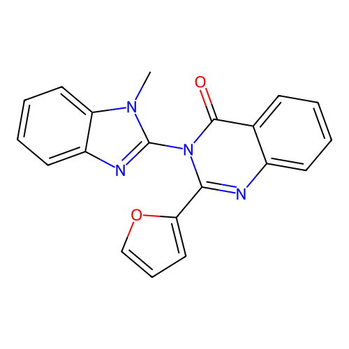 2-(furan-2-yl)-3-(1-methyl-1H-benzimidazol-2-yl)quinazolin-4(3H)-one structure