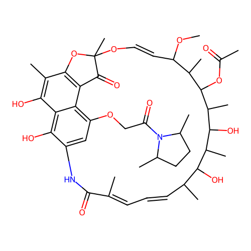 Rifamycin B 2,5-dimethylpyrrolidide structure