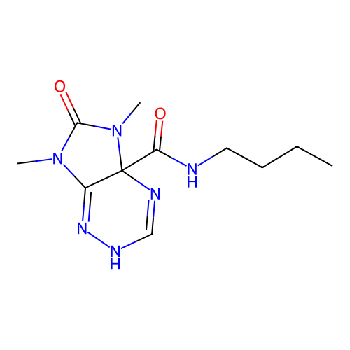 N-butyl-5,7-dimethyl-6-oxo-4,5,6,7-tetrahydro-4aH-imidazo[4,5-e][1,2,4]triazine-4a-carboxamide structure