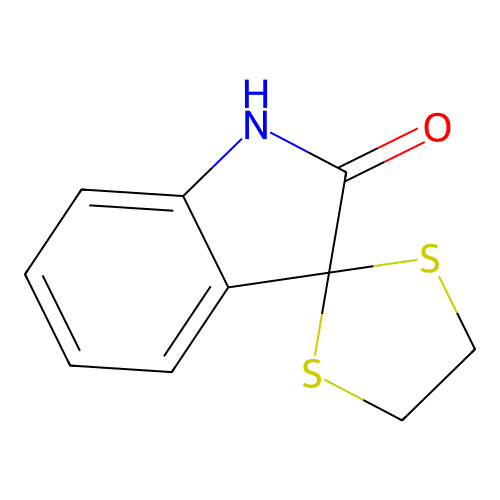 Spiro[1,3-dithiolane-2,3'-[3H]indol]-2'(1'H)-one structure