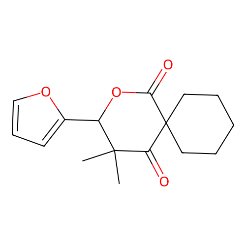 3-(Furan-2-yl)-4,4-dimethyl-2-oxaspiro[5.5]undecane-1,5-dione structure