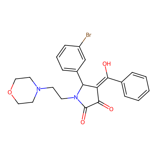 4-benzoyl-5-(3-bromophenyl)-3-hydroxy-1-(2-morpholinoethyl)-1H-pyrrol-2(5H)-one structure