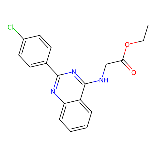 Ethyl 2-((2-(4-chlorophenyl)quinazolin-4-yl)amino)acetate structure