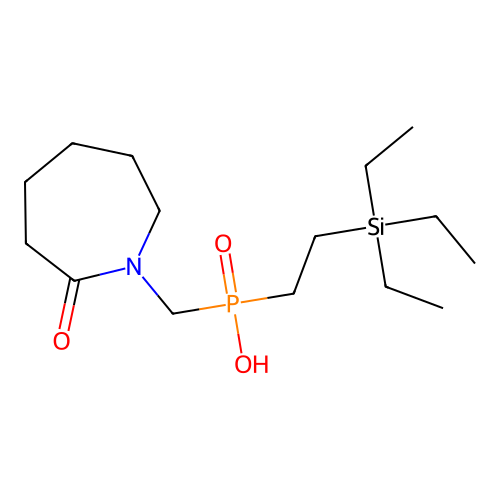 ((2-Oxoazepan-1-yl)methyl)(2-(triethylsilyl)ethyl)phosphinic acid structure