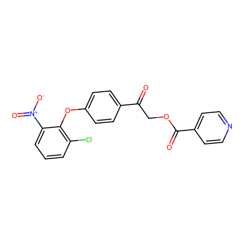 2-[4-(2-Chloro-6-nitrophenoxy)phenyl]-2-oxoethyl pyridine-4-carboxylate structure