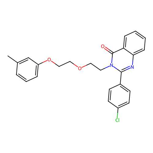 2-(4-chlorophenyl)-3-{2-[2-(3-methylphenoxy)ethoxy]ethyl}quinazolin-4(3H)-one structure