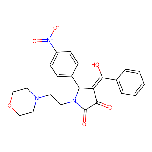 4-benzoyl-3-hydroxy-1-(2-morpholinoethyl)-5-(4-nitrophenyl)-1H-pyrrol-2(5H)-one structure