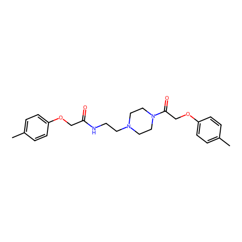 2-p-Tolyloxy-N-{2-[4-(2-p-tolyloxy-acetyl)-piperazin-1-yl]-ethyl}-acetamide structure