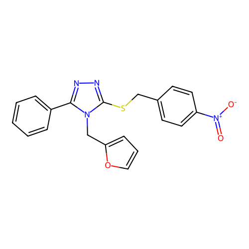 4-(furan-2-ylmethyl)-3-[(4-nitrobenzyl)sulfanyl]-5-phenyl-4H-1,2,4-triazole structure