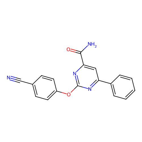 2-(4-Cyanophenoxy)-6-phenylpyrimidine-4-carboxamide structure