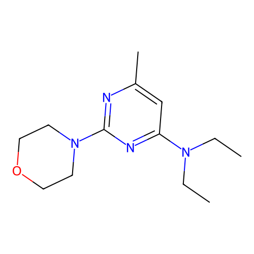 N,N-二乙基-6-甲基-2-吗啉o嘧啶-4-胺 structure