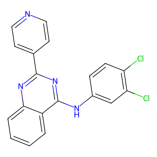 3,4-dichloro-N-[(4E)-2-(pyridin-4-yl)quinazolin-4(3H)-ylidene]aniline structure