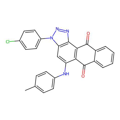 3-(4-chlorophenyl)-5-(4-methylanilino)naphtho[3,2-e]benzotriazole-6,11-dione structure