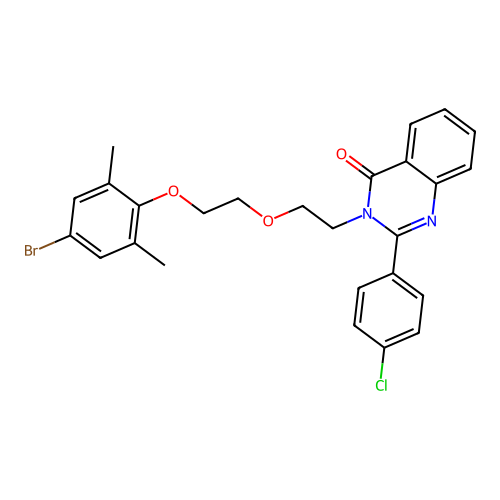 3-(2-(2-(4-bromo-2,6-dimethylphenoxy)ethoxy)ethyl)-2-(4-chlorophenyl)quinazolin-4(3H)-one structure