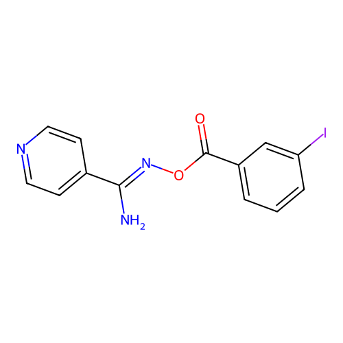[[Amino(pyridin-4-yl)methylidene]amino] 3-iodobenzoate structure