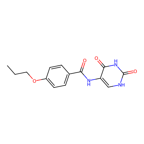 N-(2,4-dioxo-1H-pyrimidin-5-yl)-4-propoxybenzamide structure