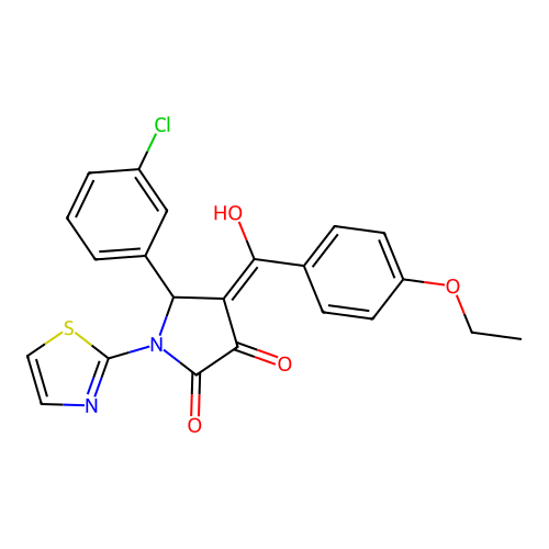 5-(3-chlorophenyl)-4-(4-ethoxybenzoyl)-3-hydroxy-1-(thiazol-2-yl)-1H-pyrrol-2(5H)-one structure