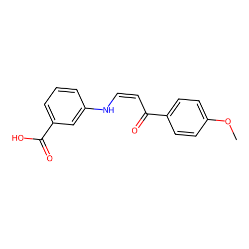 3-{[3-(4-Methoxyphenyl)-3-oxo-1-propen-1-yl]amino}benzoic acid structure