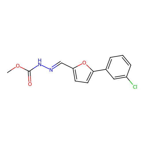 methyl (2E)-2-{[5-(3-chlorophenyl)furan-2-yl]methylidene}hydrazinecarboxylate structure