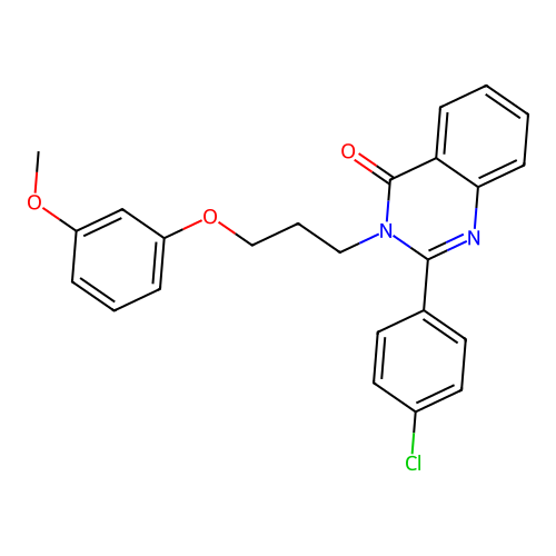 2-(4-chlorophenyl)-3-(3-(3-methoxyphenoxy)propyl)quinazolin-4(3H)-one structure