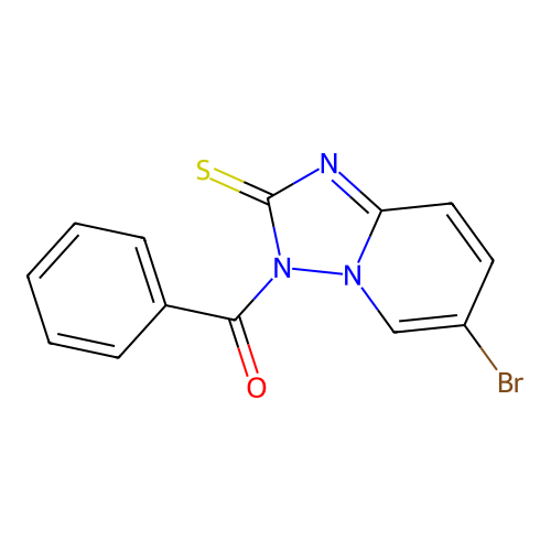 (6-bromo-2-thioxo[1,2,4]triazolo[1,5-a]pyridin-3(2H)-yl)(phenyl)methanone structure
