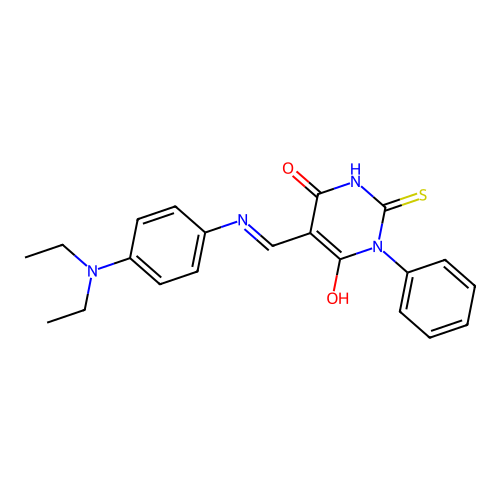5-[[4-(diethylamino)anilino]methylidene]-1-phenyl-2-sulfanylidene-1,3-diazinane-4,6-dione structure