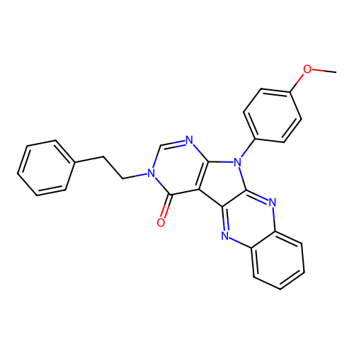 11-(4-methoxyphenyl)-3-(2-phenylethyl)-3,11-dihydro-4H-pyrimido[5',4':4,5]pyrrolo[2,3-b]quinoxalin-4-one structure