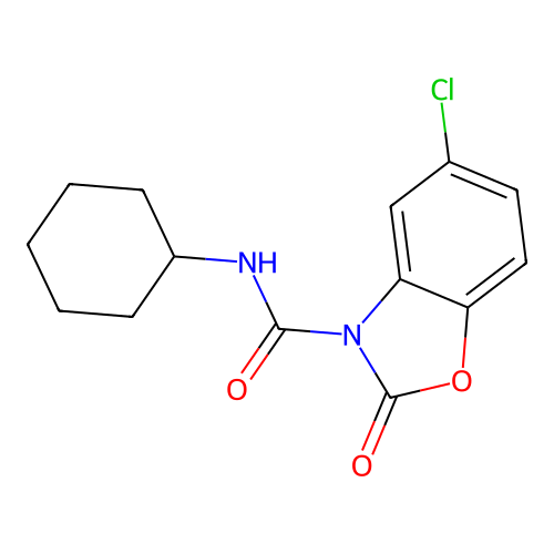 5-Chloro-N-cyclohexyl-2-oxo-1,3-benzoxazole-3(2H)-carboxamide structure