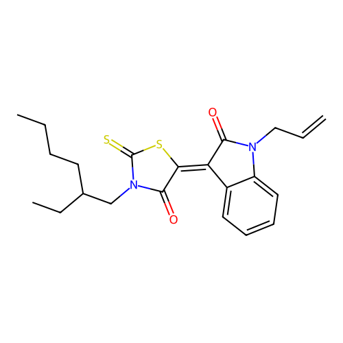 (3Z)-1-ALLYL-3-[3-(2-ETHYLHEXYL)-4-OXO-2-THIOXO-1,3-THIAZOLIDIN-5-YLIDENE]-1,3-DIHYDRO-2H-INDOL-2-ONE structure