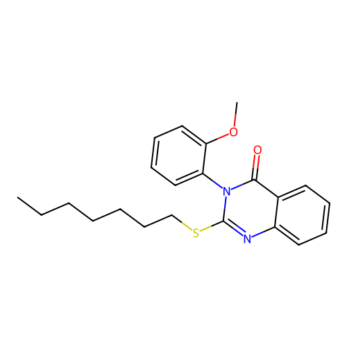 2-(heptylsulfanyl)-3-(2-methoxyphenyl)quinazolin-4(3H)-one structure