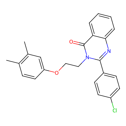 2-(4-chlorophenyl)-3-(2-(3,4-dimethylphenoxy)ethyl)quinazolin-4(3H)-one structure