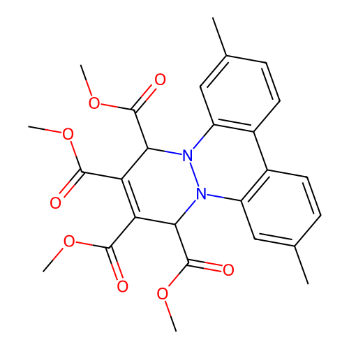 6,7,8,9-tetramethyl 3,12-dimethyl-6,9-dihydro-5a,10-diazatriphenylene-6,7,8,9-tetracarboxylate structure