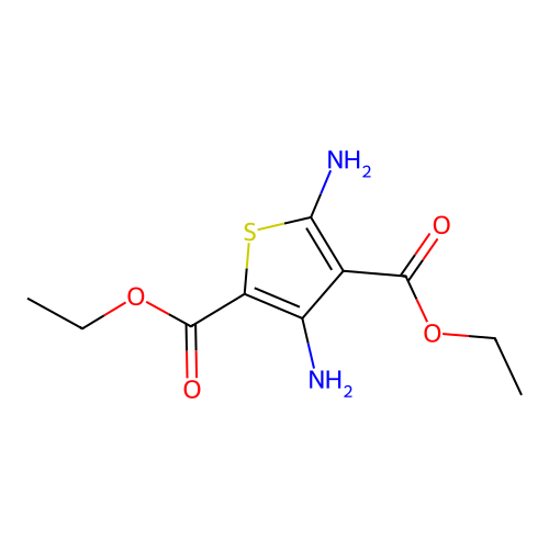 Ethyl 3,5-diamino-4-(ethoxycarbonyl)thiophene-2-carboxylate structure