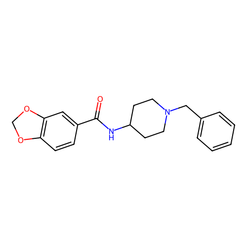 N-(1-benzylpiperidin-4-yl)-1,3-benzodioxole-5-carboxamide structure