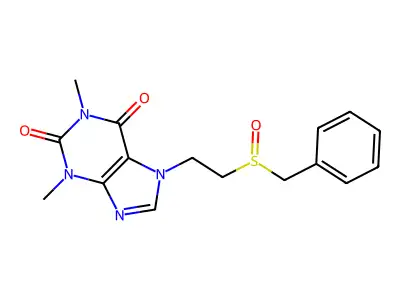 Theophylline, 7-(2-(benzylsulfinyl)ethyl)- structure
