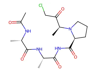 N-acetylalanyl-alanyl-prolyl-alanine chloromethyl ketone structure
