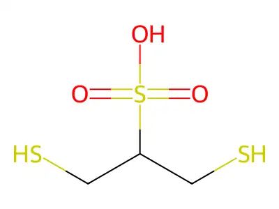 2-propanesulfonic acid, 1,3-dimercapto-, sodium salt structure