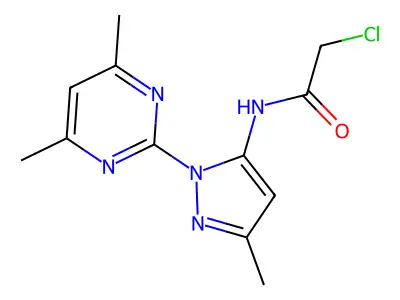 2-chloro-N-(1-(4,6-dimethylpyrimidin-2-yl)-3-methyl-1H-pyrazol-5-yl)acetamide structure