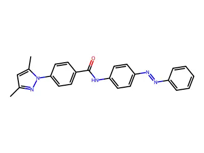 Benzamide, 4-(3,5-dimethyl-1H-pyrazol-1-yl)-N-[4-(2-phenyldiazenyl)phenyl]- structure