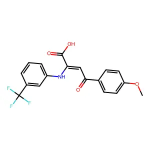 (Z)-4-(4-methoxyphenyl)-4-oxo-2-[3-(trifluoromethyl)anilino]but-2-enoic acid structure