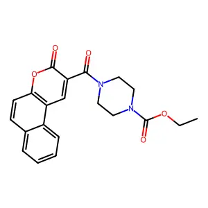 Ethyl 4-(3-oxobenzo[f]chromene-2-carbonyl)piperazine-1-carboxylate structure